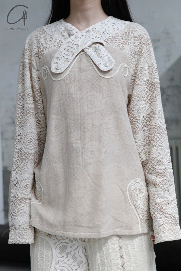 communs cutout embroidery top SS23-T126A